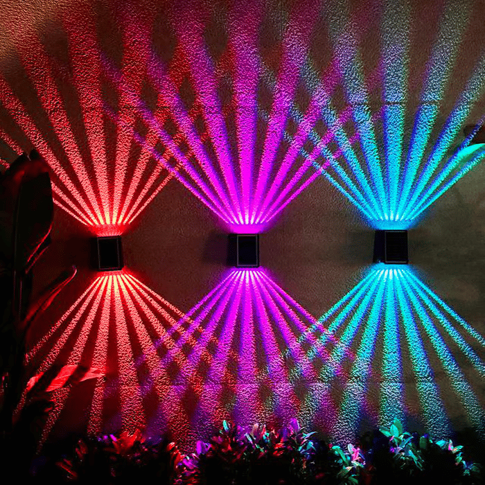 Dual-Beam Solar Wall Light