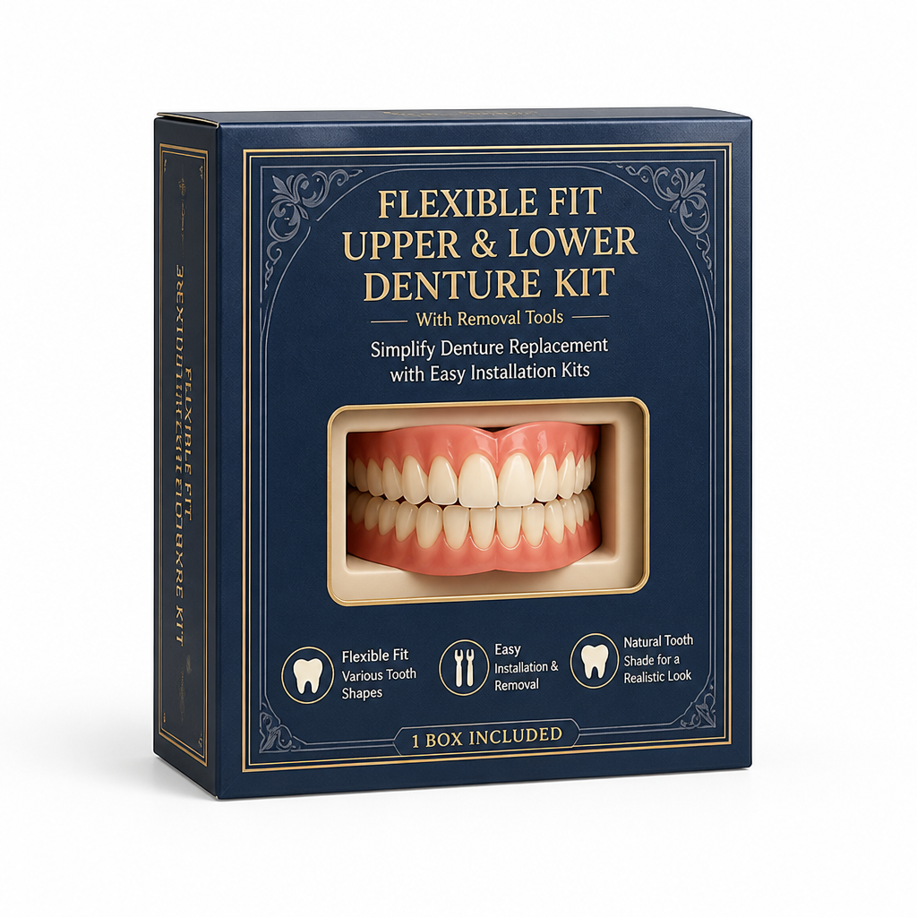 Flexible Fit Upper & Lower Denture Kit (With Removal Tools)