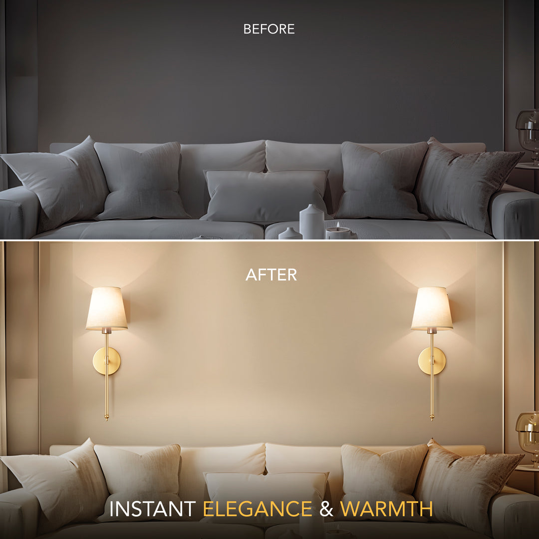Remote-Controlled Wall Lamp – Battery Operated, Drill-Free Installation
