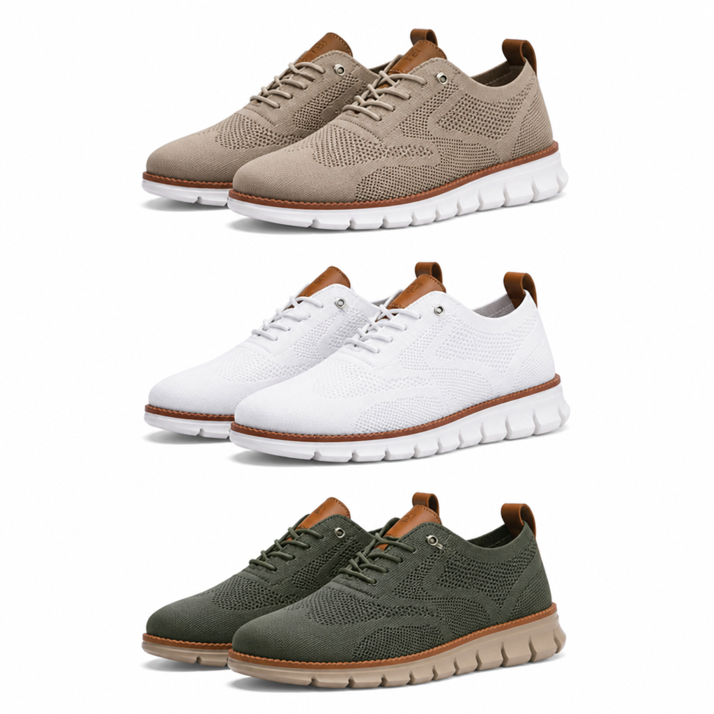 StrideAura™ – Breathable Knit Walking Shoes with Orthopedic Arch Support