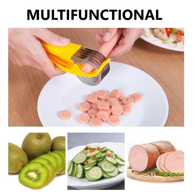 Ergonomic Handheld Slicer for Bananas with Stainless Steel Blades