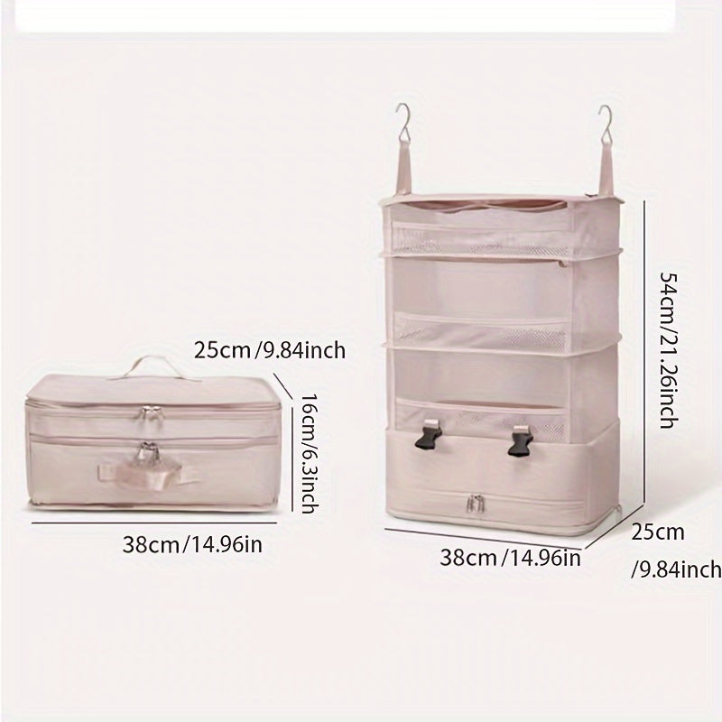 Foldable Clothes Storage Bag with Four Sections