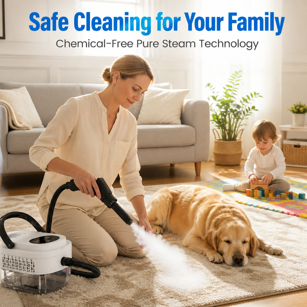 VaporaClean™ — Dissolve Stubborn Grease and Eliminate Germs Using 221°F Chemical-Free Steam