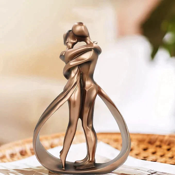 Timeless Design Bronze-Toned Decorative Sculpture featuring Two Figures