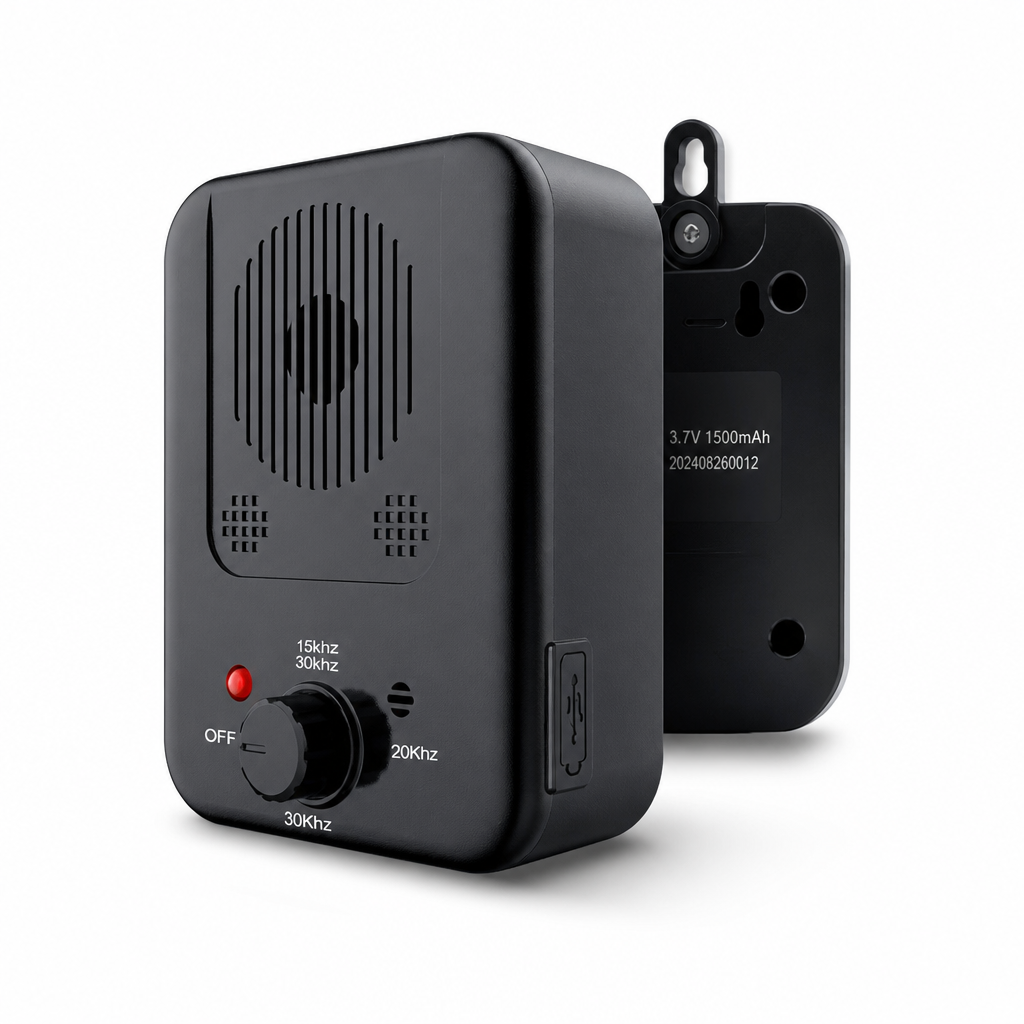 Weatherproof Ultrasonic & Vibration Bark Control Device (Adjustable Sensitivity)