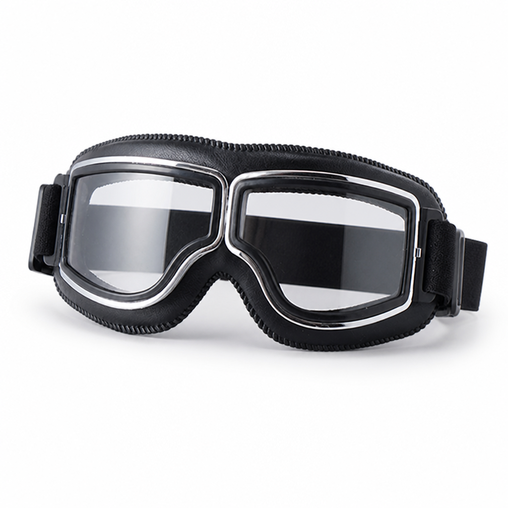 Interchangeable Lenses & Comfort-Padded Motorcycle Goggles