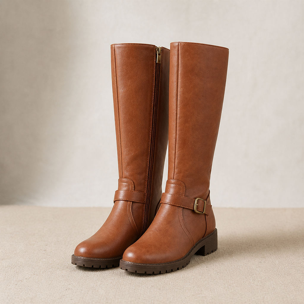 VeroStride™ – Timeless Knee-High Riding Boots with Chunky Heel