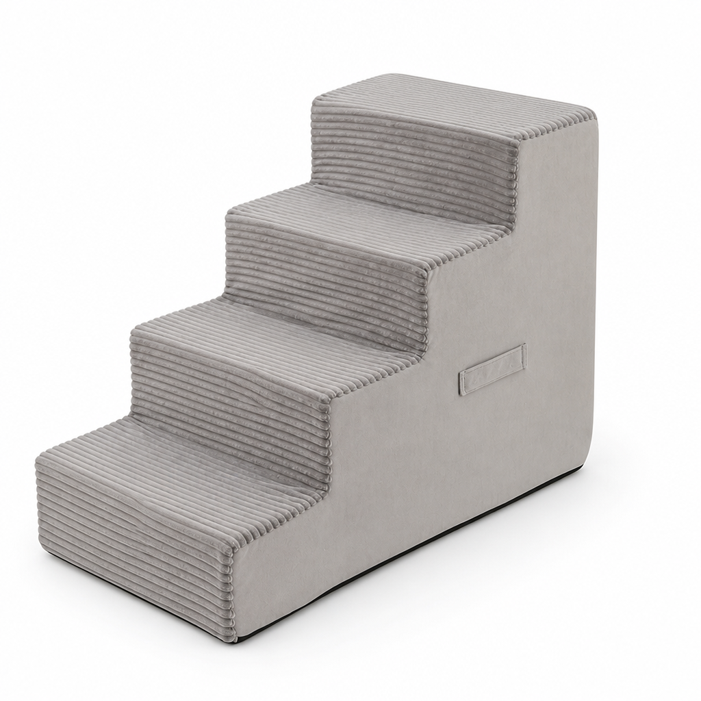 High-Density Foam & Non-Slip Dog Stairs (4-Step)