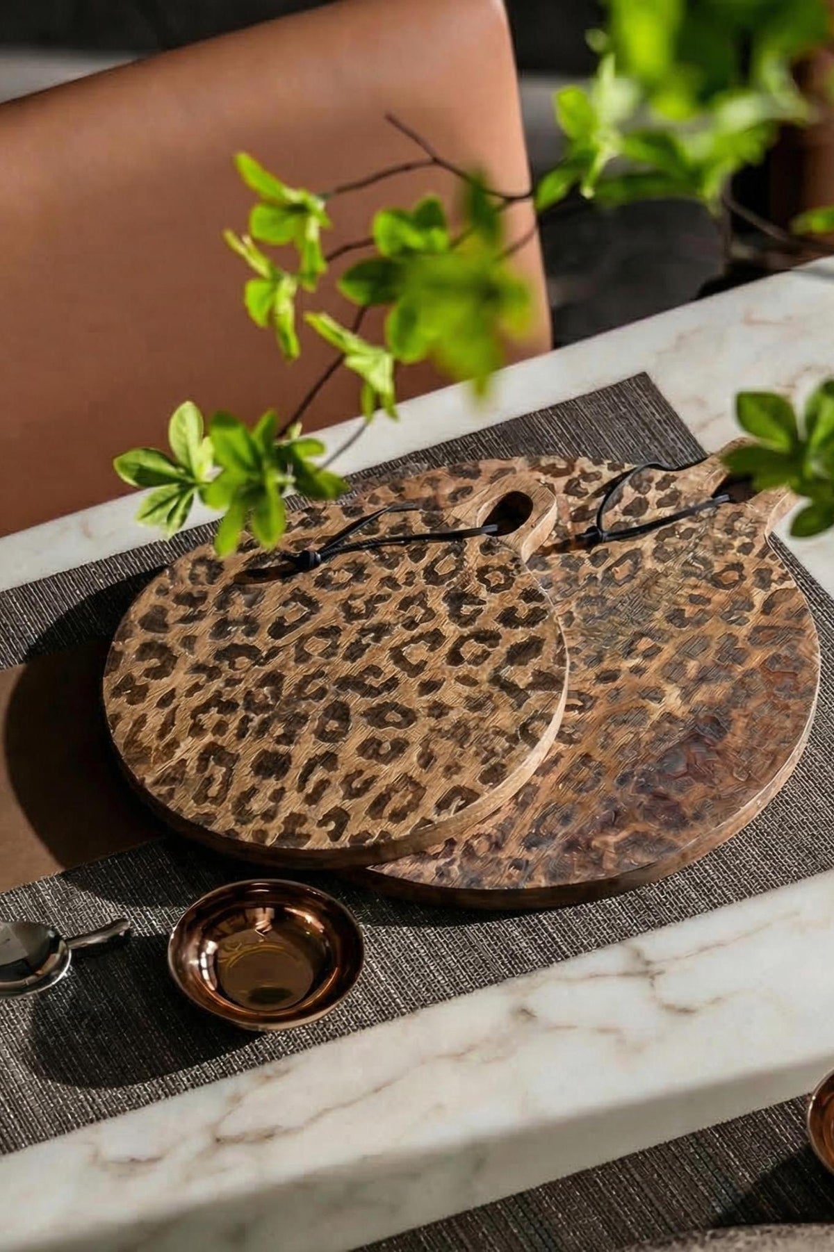 Scandinavian Style Wooden Serving Board Set - Round & Square Sapele