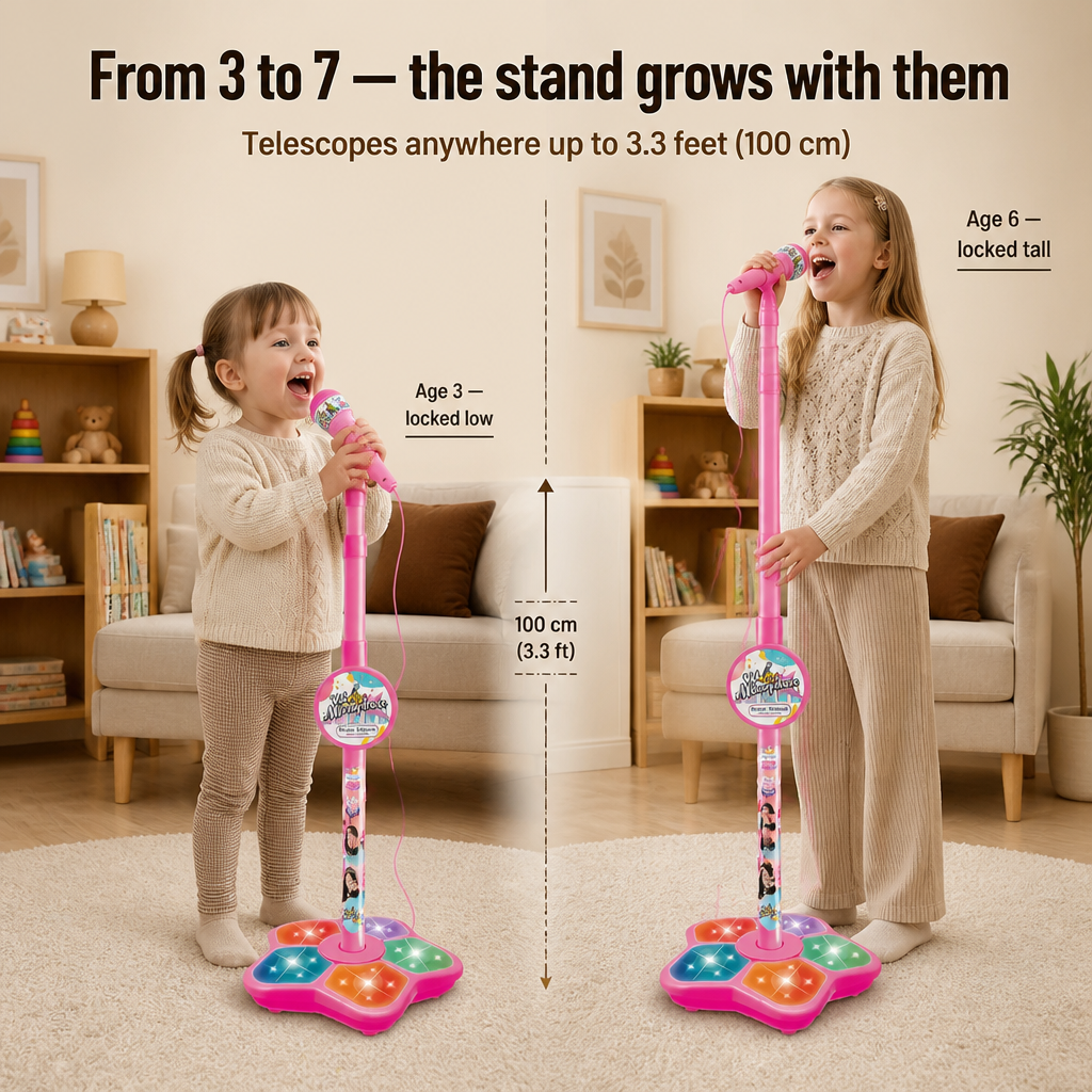 HarmonyVibe™ — Swap the Hairbrush Mic for a True Performer’s Stand | Pink, Blue, Black