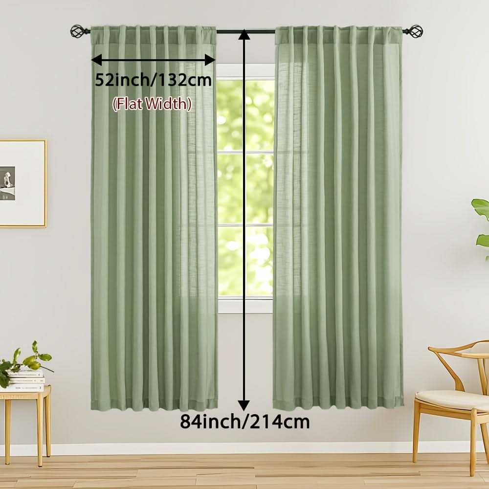 Flax Linen Sheer Curtains for Soft Light Filtering and Privacy