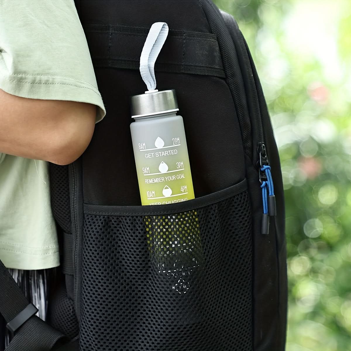 Gradient Water Bottle with Straw for Hydration