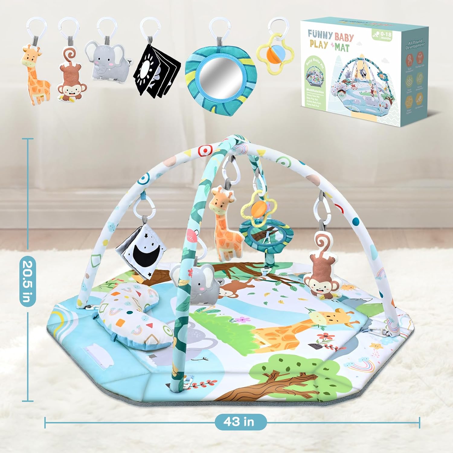 Versatile 8-in-1 Baby Activity Mat & Ball Pit with Sensory Toys