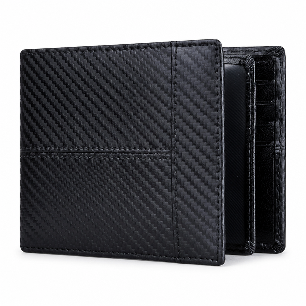 RFID-Blocking Genuine Leather Slim Bifold Wallet (16 Card Slots)
