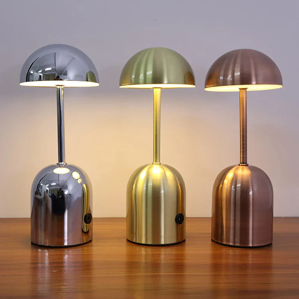 LuminaCrescent – Wireless Adjustable LED Metal Desk Lamp | Contemporary Touch Control