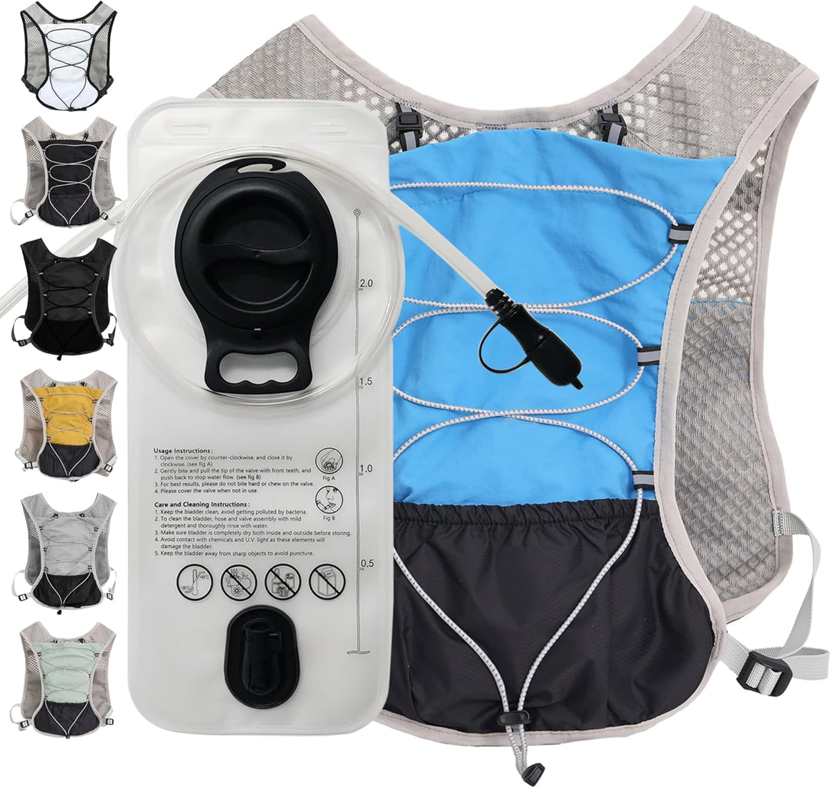 Water Backpack for Hiking and Running - 2L Hydration Vest