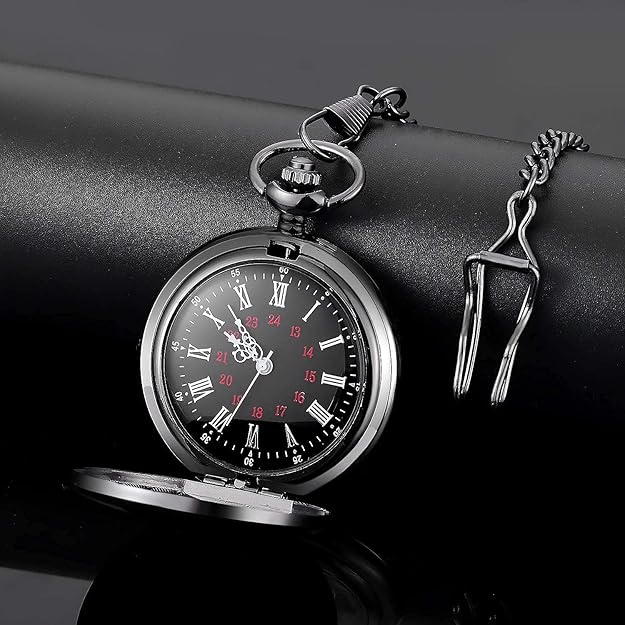 Men's Pocket Watch with Roman Numerals - Classic Style