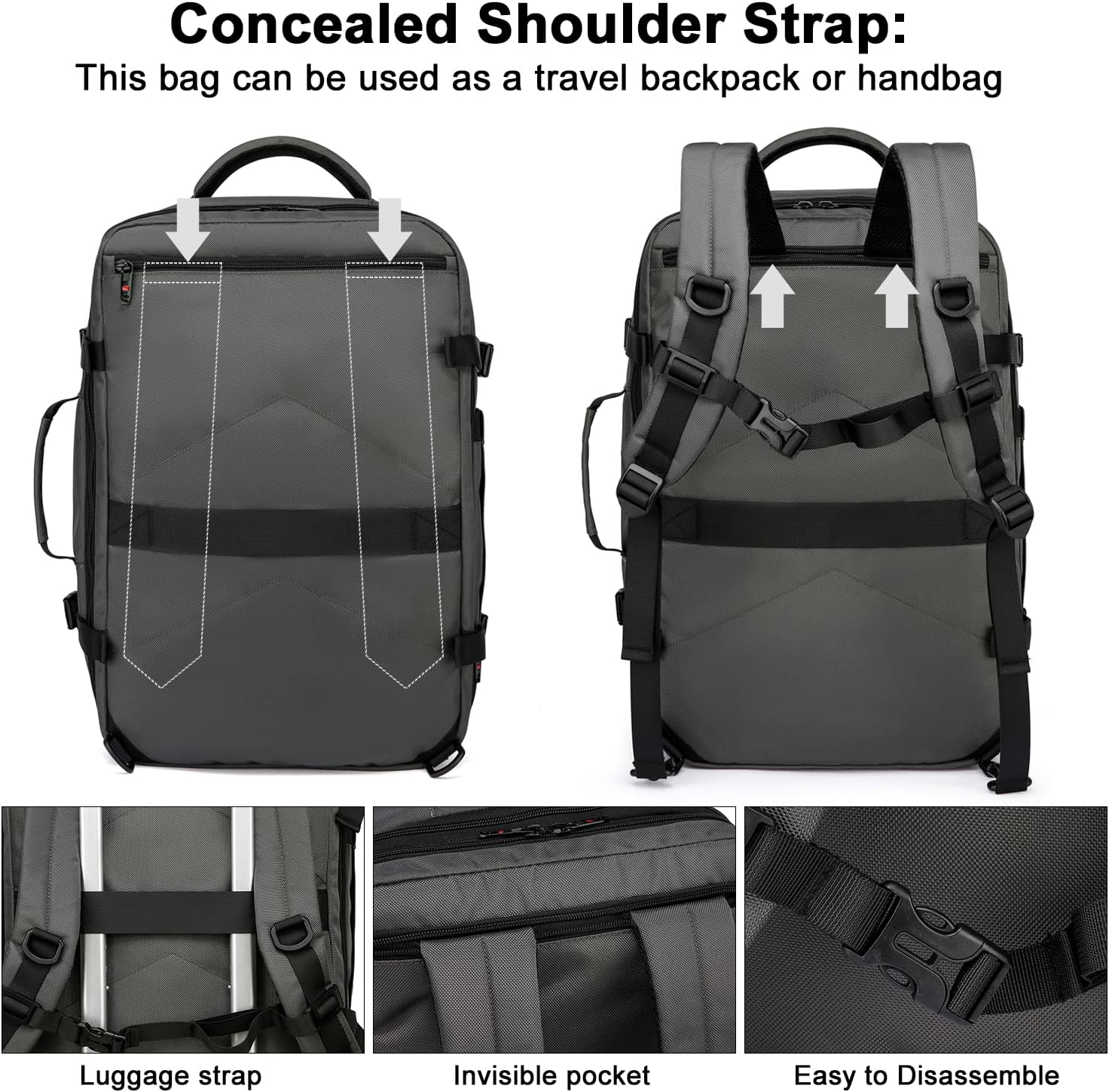 Waterproof Travel Backpack 45-55L with Laptop Section – Expandable