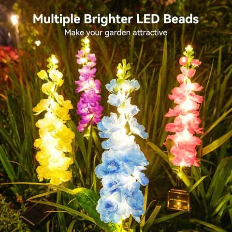 Solar Delphinium Outdoor Decorative Lights for Gardens