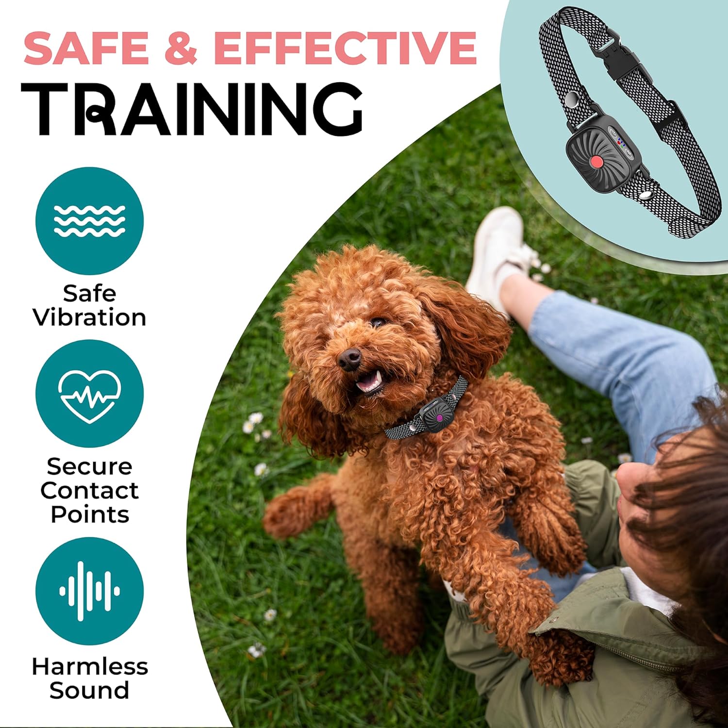 Gentle Sound and Vibration Collar for Small Dogs
