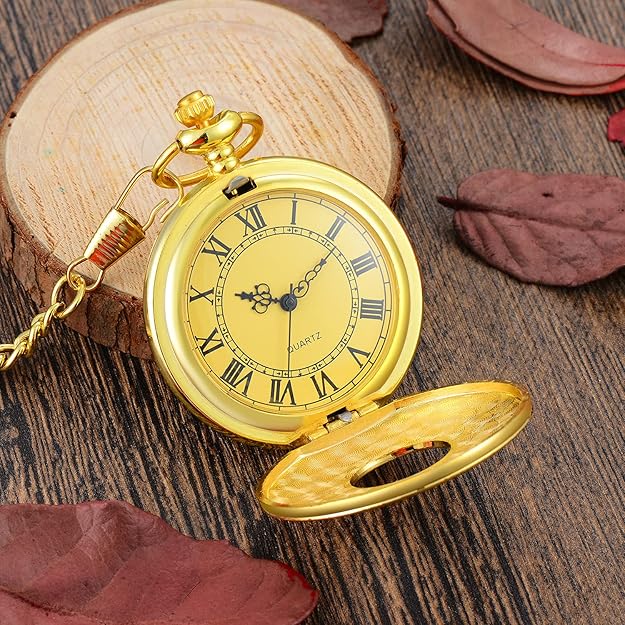 Men's Pocket Watch with Roman Numerals - Classic Style