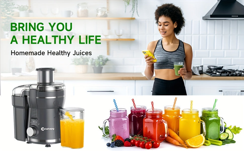 500W Stainless Steel Juicer for Fruits and Vegetables with Wide Mouth