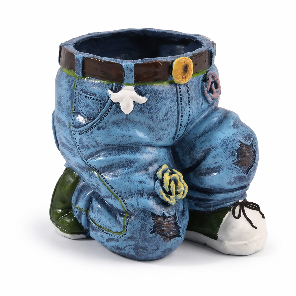 Weatherproof Resin 3D Jeans Planter