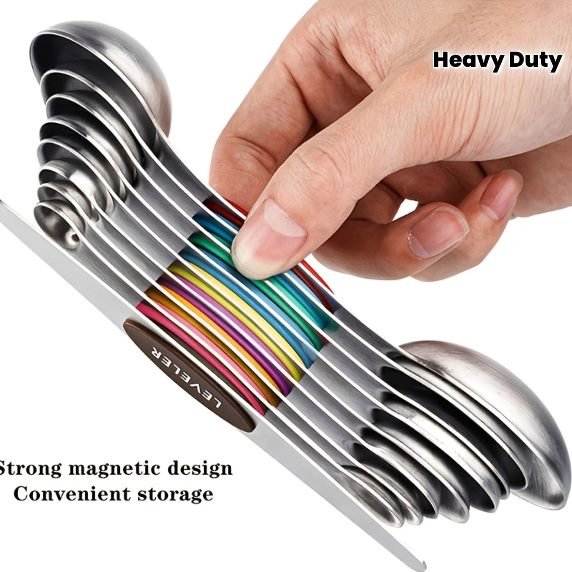 Set of Magnetic Measuring Spoons in Stainless Steel