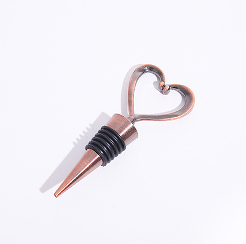 Wine Stopper in Heart Shape with Rubber Seal