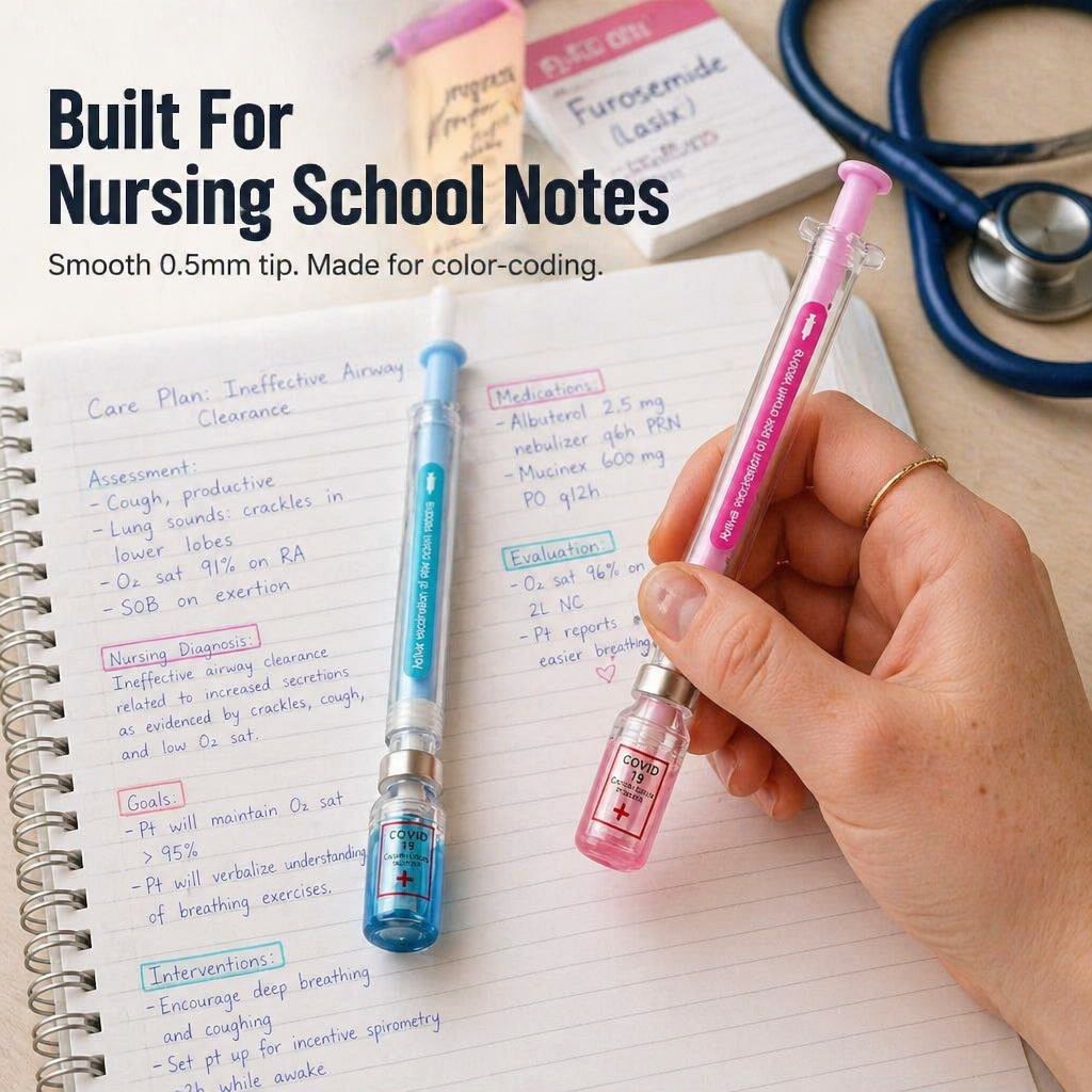 VibeSyringe™ — Use Buttery Smooth Ink to Color-Code Each Care Plan, Drug Card & Lecture Note