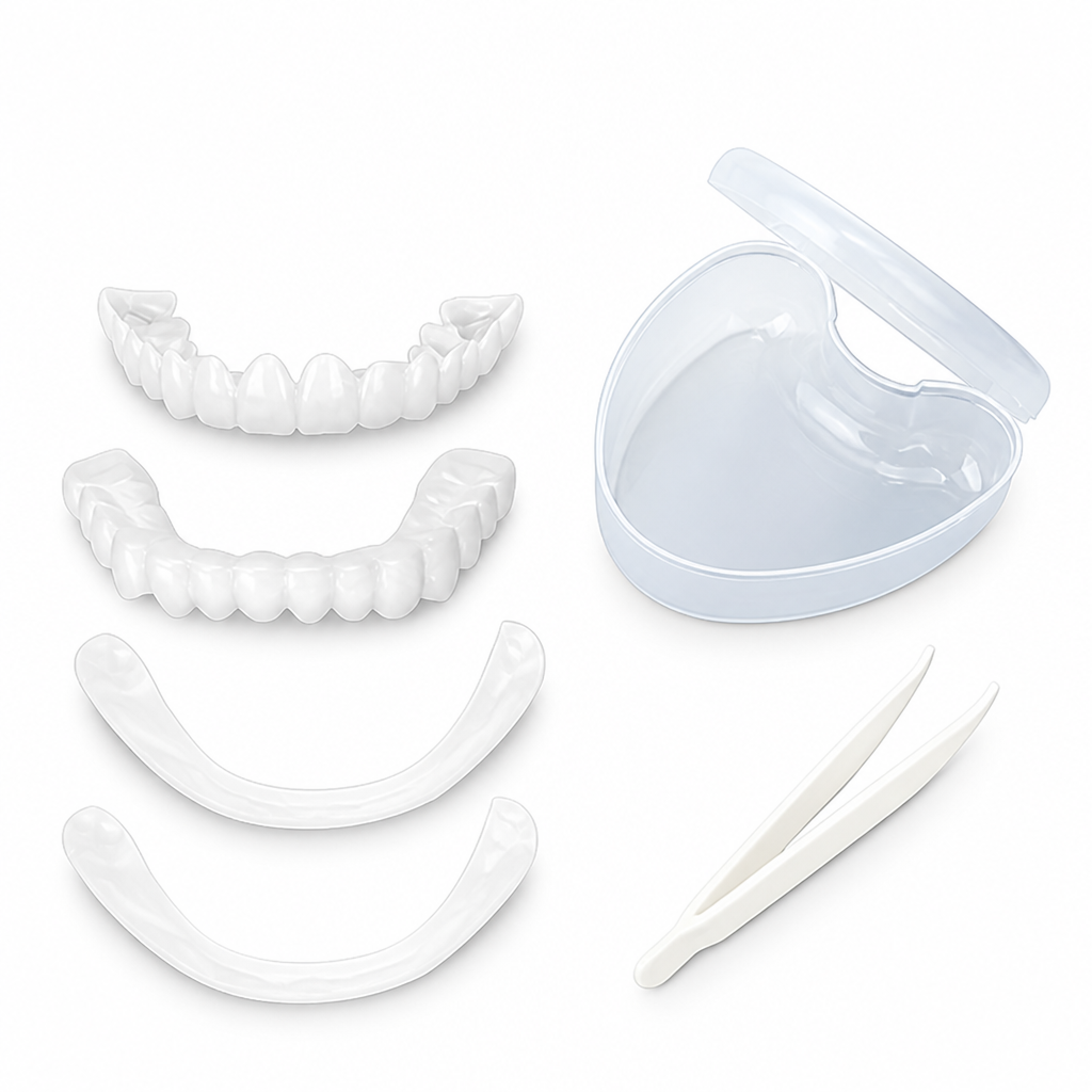 Instant Natural-Looking Unisex Temporary Dentures (Upper & Lower, 15 Sets)