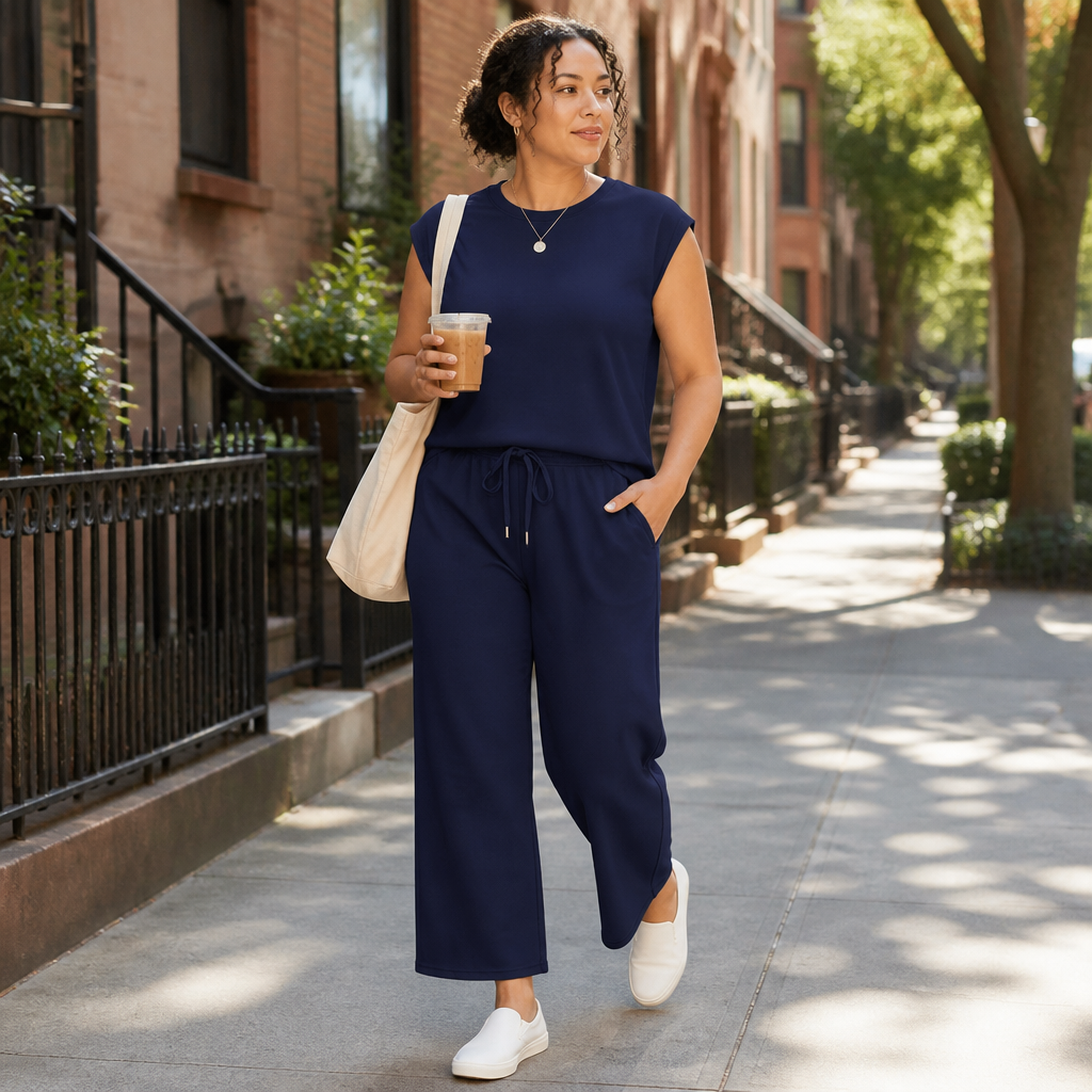 Aesthetic — coordinating set designed for an easy put-together look, not body change