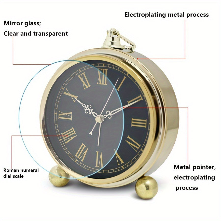 Timeless European-Style Silent Desk Clock for Peaceful Spaces
