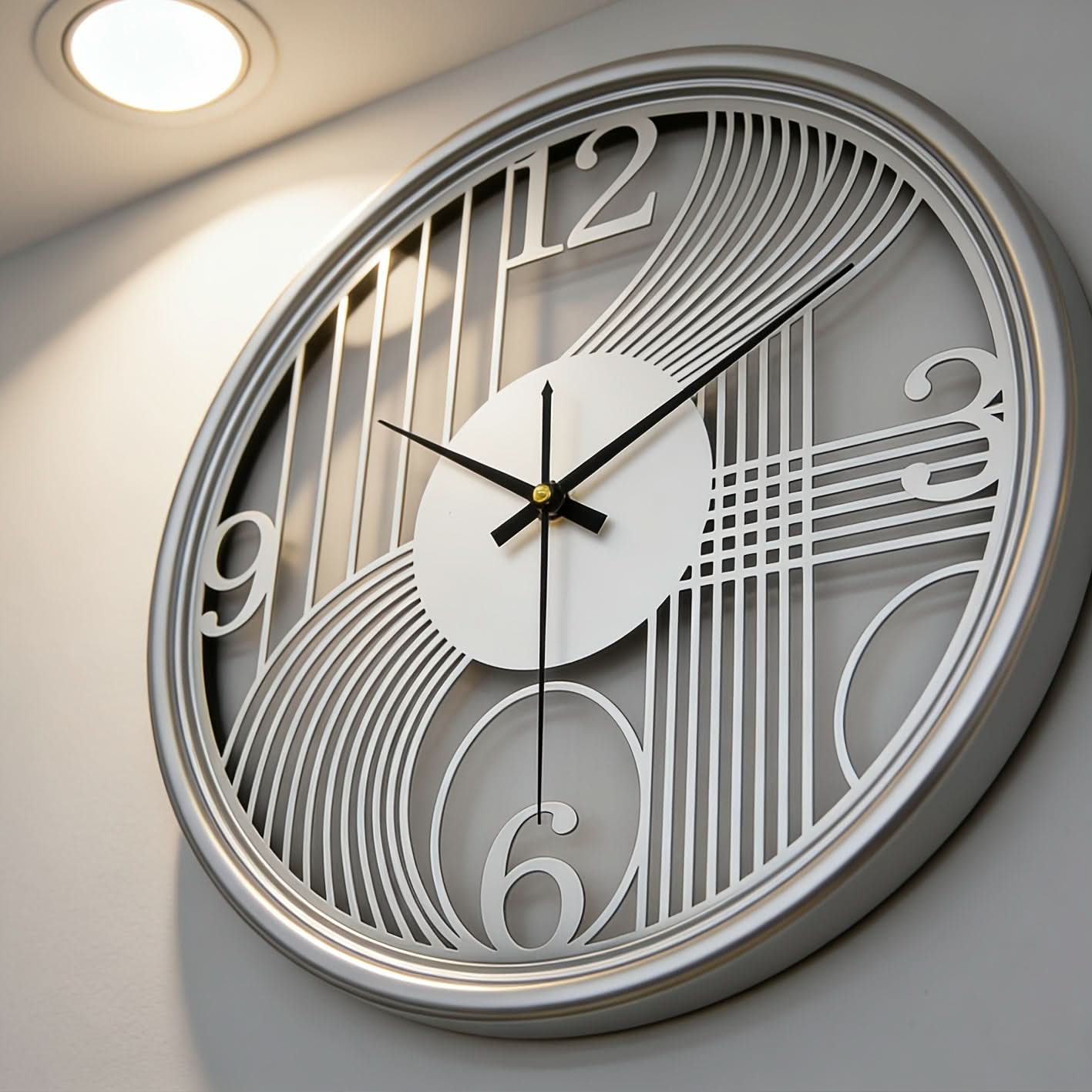 40cm Silent Iron Wall Clock in Gold for Contemporary Home Decoration