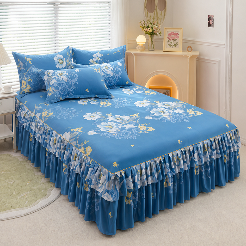 Three-Piece Ruffled Bedding Set™ — Wrap Your Bedroom in Cozy Elegance and Effortless Charm