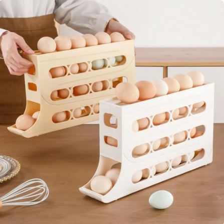 30-Egg Capacity Automatic Sliding Egg Holder with 4 Levels