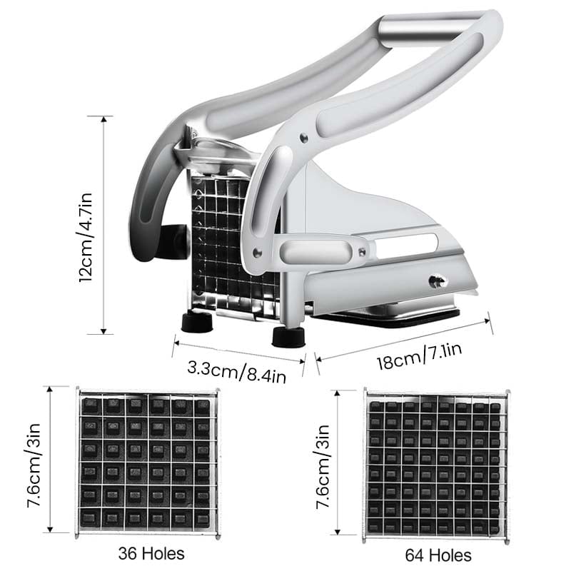 Stainless Steel French Fry Cutter with Changeable Cutting Grids