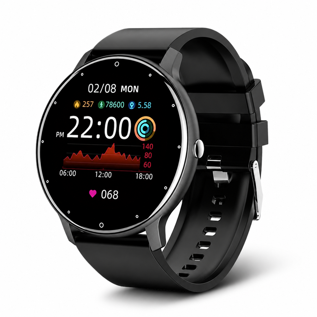 IP67 Waterproof Heart Rate, SpO2 & BP Smartwatch (1.28-Inch Touchscreen)