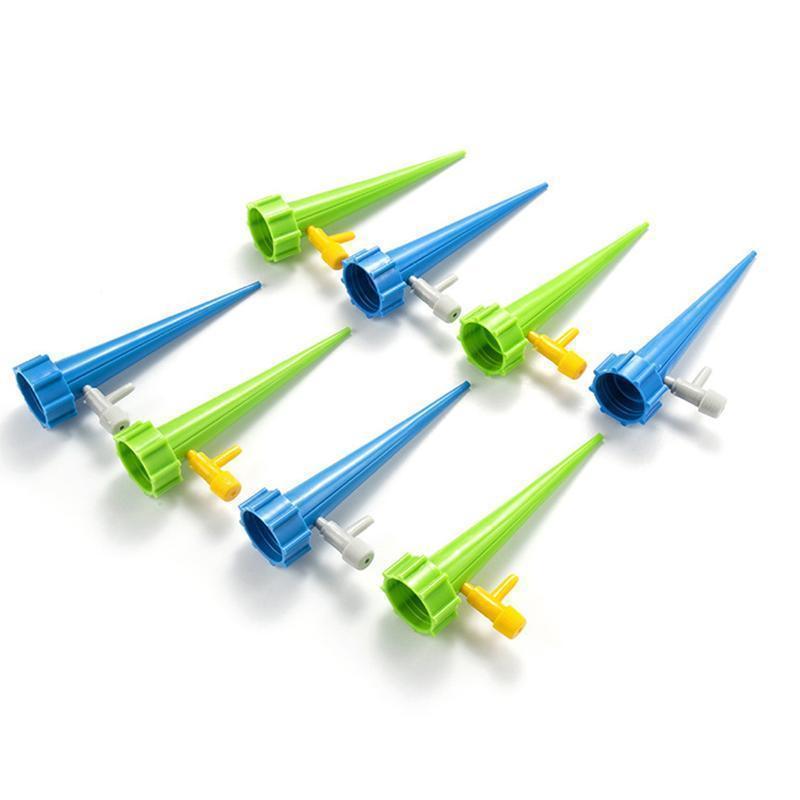 Set of 6 Plant Watering Devices with Bottle Adapter and Control Valve