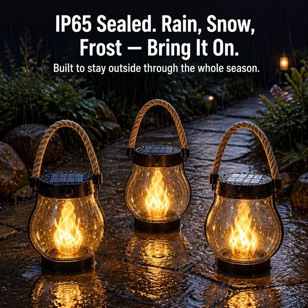 LumaFyre™ — Illuminate Your Patio All Night with Solar, No Wax or Wires