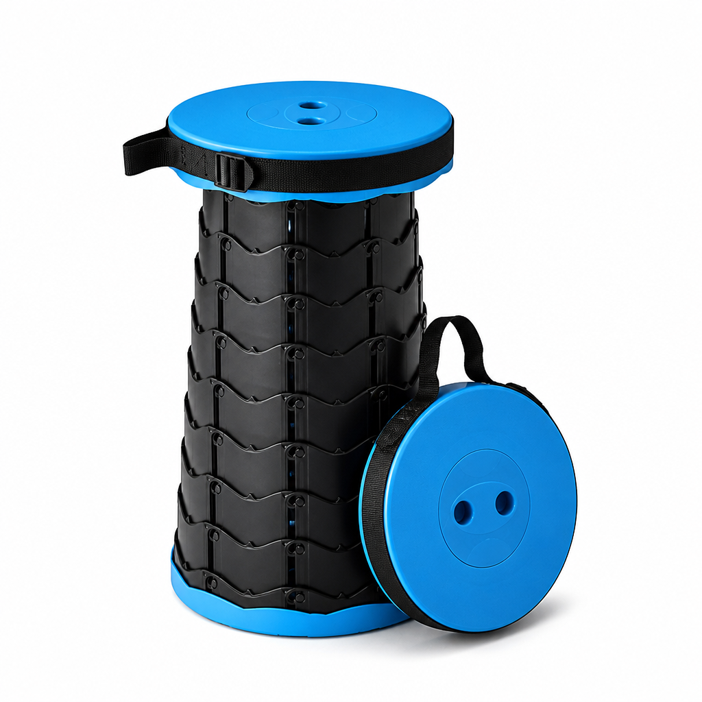 Lightweight Telescopic Height-Adjustable Camping Stool