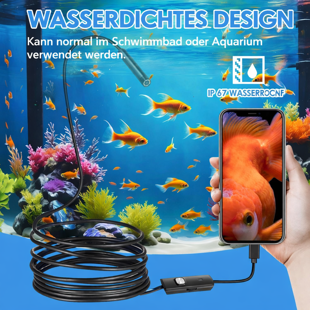 Endoscope Lens | Water-Resistant Inspection Scope | HD Imaging with LED Lighting | ScopeMate