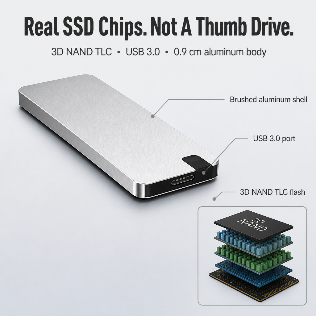 FlashVault™ — Banish "Storage Almost Full" Alerts Forever | Ready-to-Use 500GB Plug-and-Play
