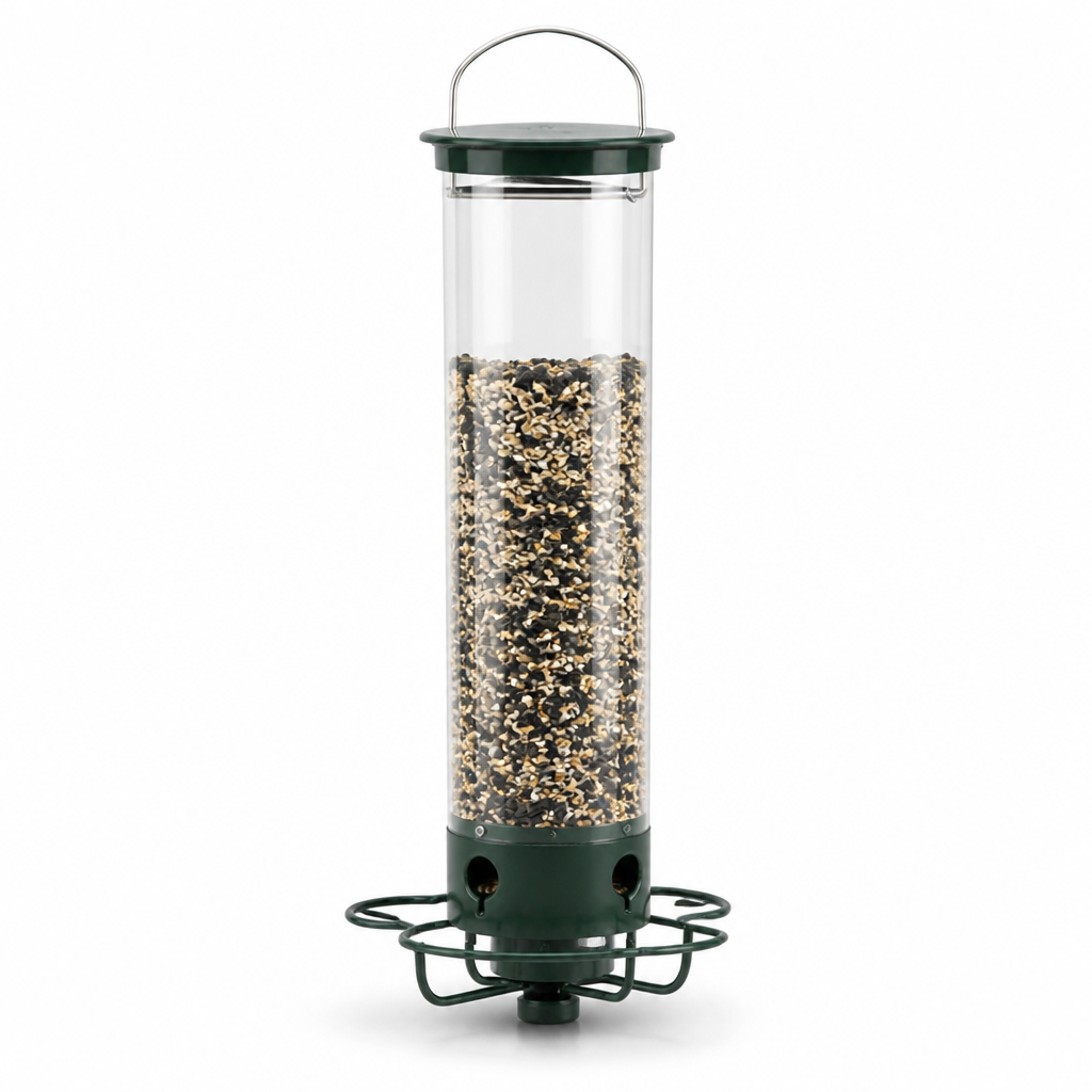 Weatherproof Transparent Acrylic Hanging Bird Feeder (4 Perches)