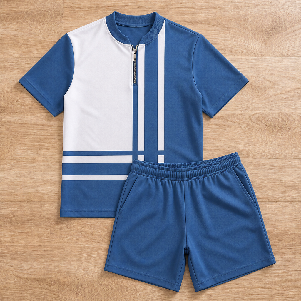 Zip-Collar Shirt & Shorts Set™ — Feel Fresh, Move Freely, Command Every Moment