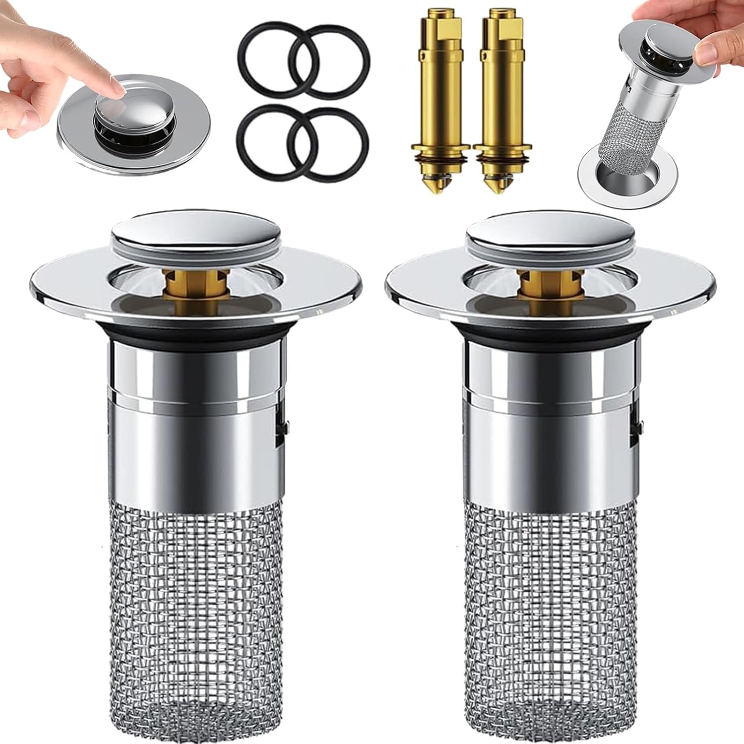 Sink Drain Plug | Stainless Steel Blockage-Resistant Filter | FilterPro