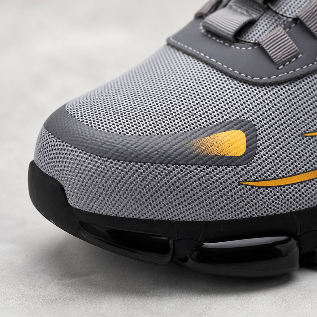 VivaStride™ – Steel-Toe Work Sneakers Featuring Rapid-Twist Lacing System