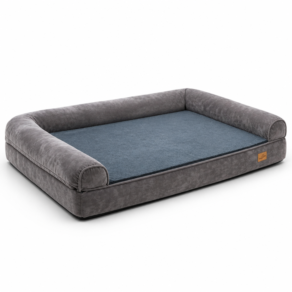 Orthopedic Bolster Dog Bed (Removable Washable Cover)