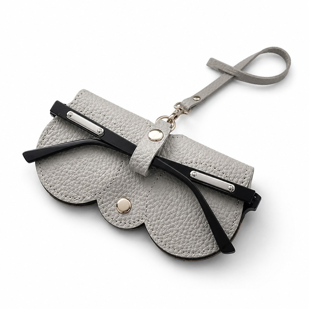 Durable PU Leather Soft-Lined Sunglasses Case (Snap Closure)
