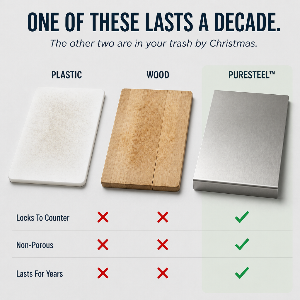PureSteel™ — Attaches to Your Counter and Erases Bacteria in Seconds